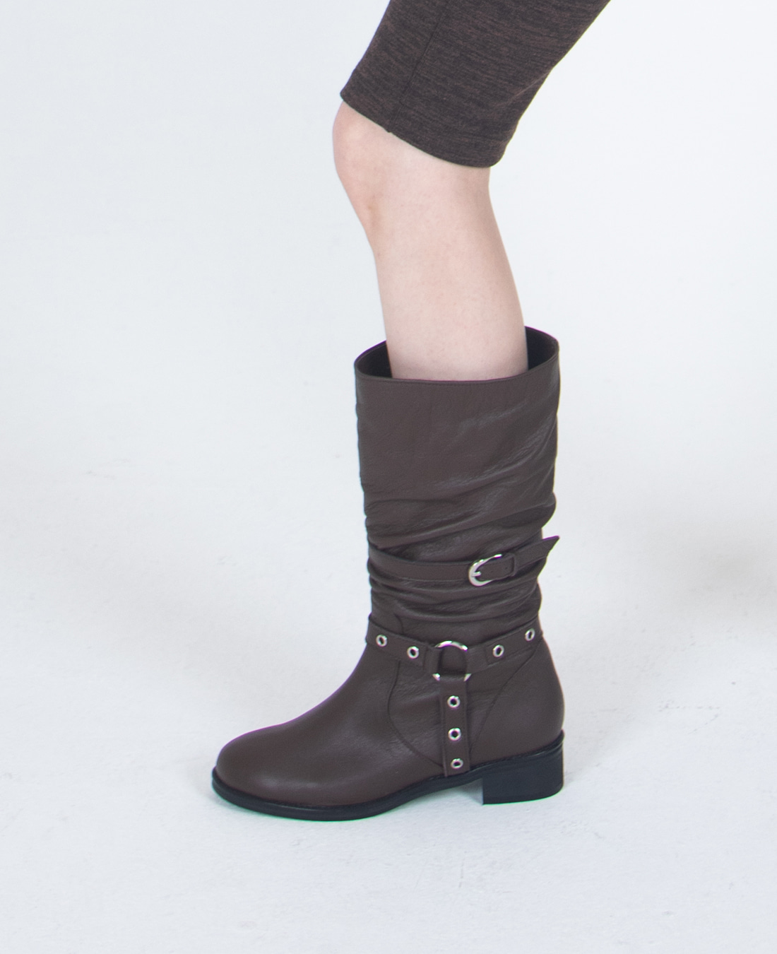 Slouchy Rider Boots (Dark Brown)