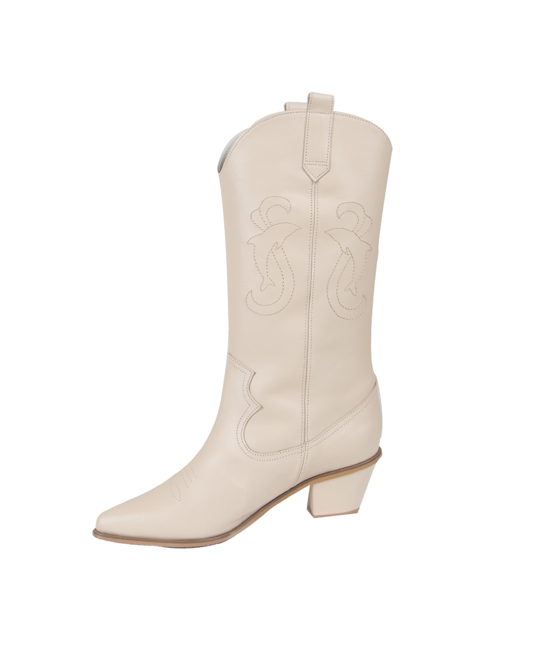 Dolphin Western Boots (Ivory)