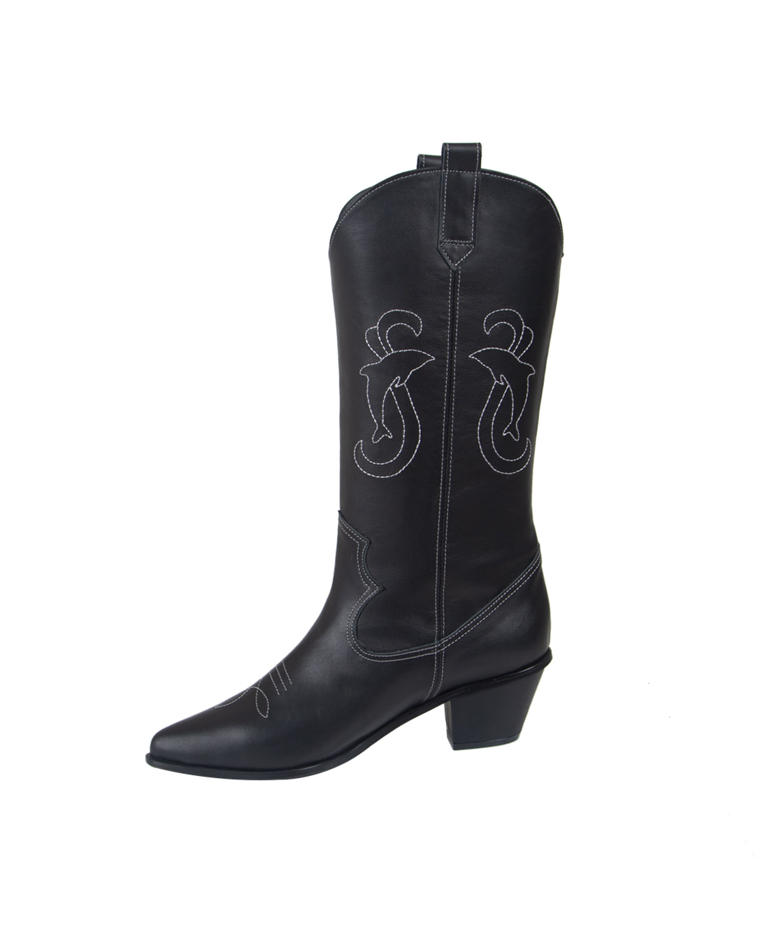 Dolphin Western Boots (Black)